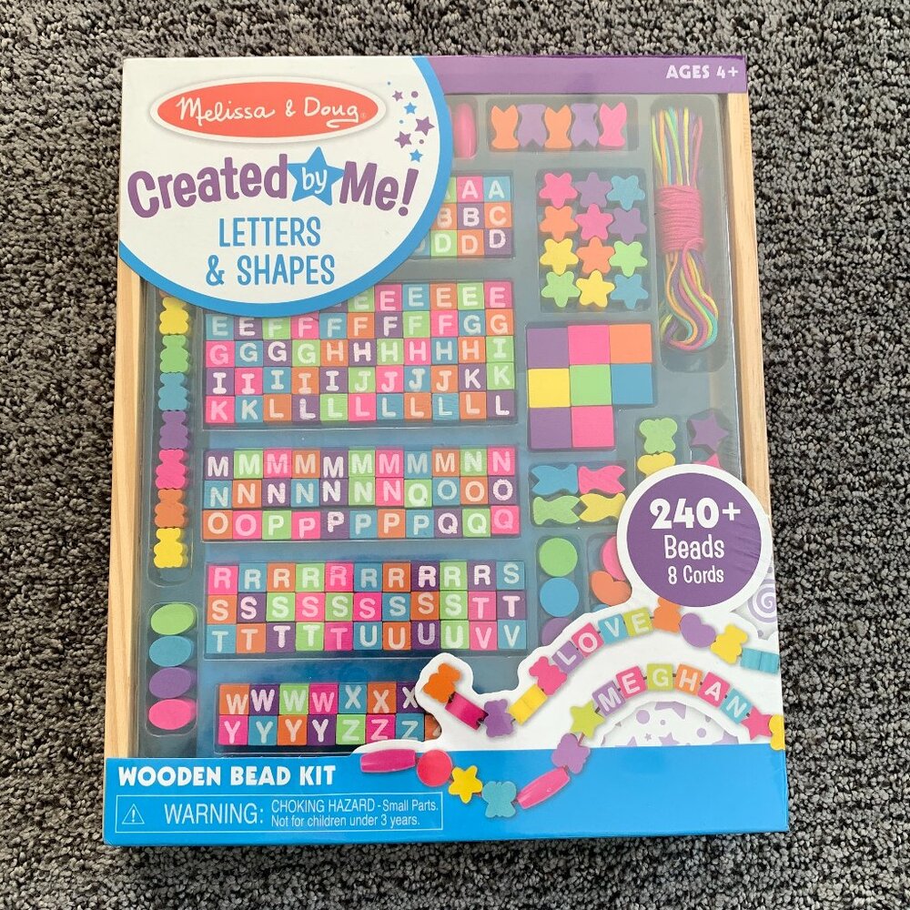 MELISSA & DOUG Wooden Bead Set Letter & Shapes
